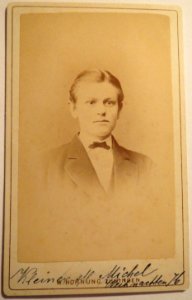 Kleiner seinem lieben Michel - Weihnachten 1876, CDV von W. Hornung, Tübingen