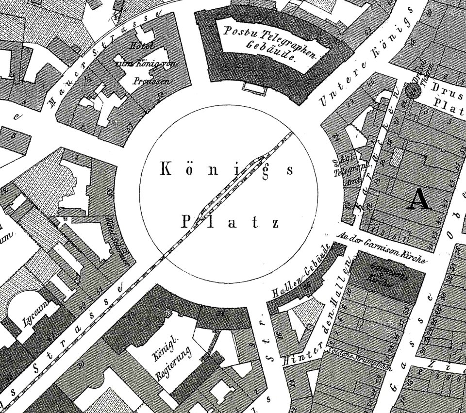 Koenigsplatz Kassel map 1877