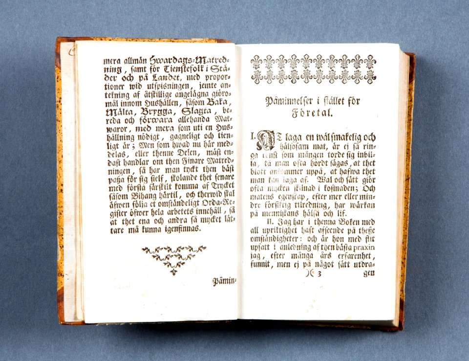 Kokbok av Margareta Elzberg Försök till en pålitelig matrednings-bok, 1759 - Skoklosters slott - 86045
