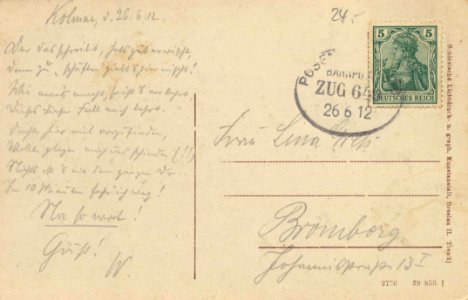 Kolmar, Posen - Landwirtschaftliche Winterschule (back) (Zeno Ansichtskarten)