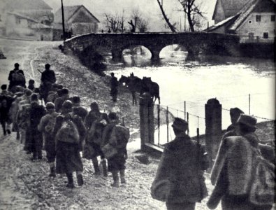 Kolona XVI. divizije v Dolenji vasi