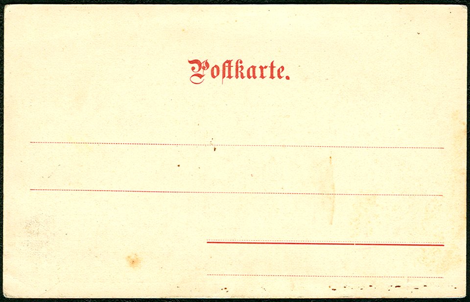 Knackstedt & Näther Stereoskopie 0573 Deutschland. Harz, das Bodethal, Adressseite der Postkarte unter den Geschmacksmustern DRGMs 83768 und 92395
