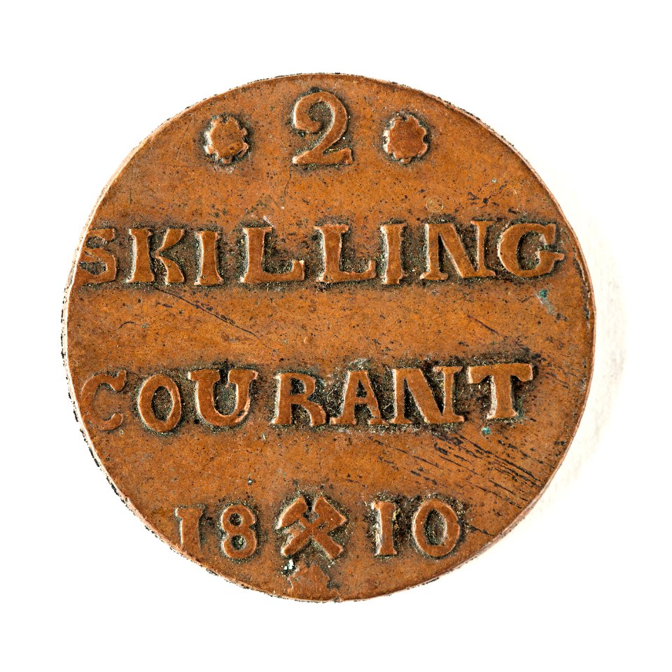 Kopparmynt, 2 skilling courant, 1810 - Skoklosters slott - 109675