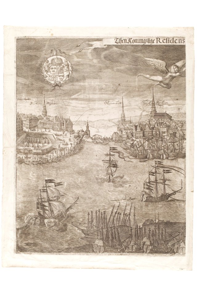 Kopparstick med vy över Stockholm - Skoklosters slott - 91444