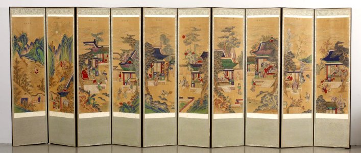 Korean - Ten-panel Folding Screen with Scenes of Filial Piety - Walters 35199 - View B