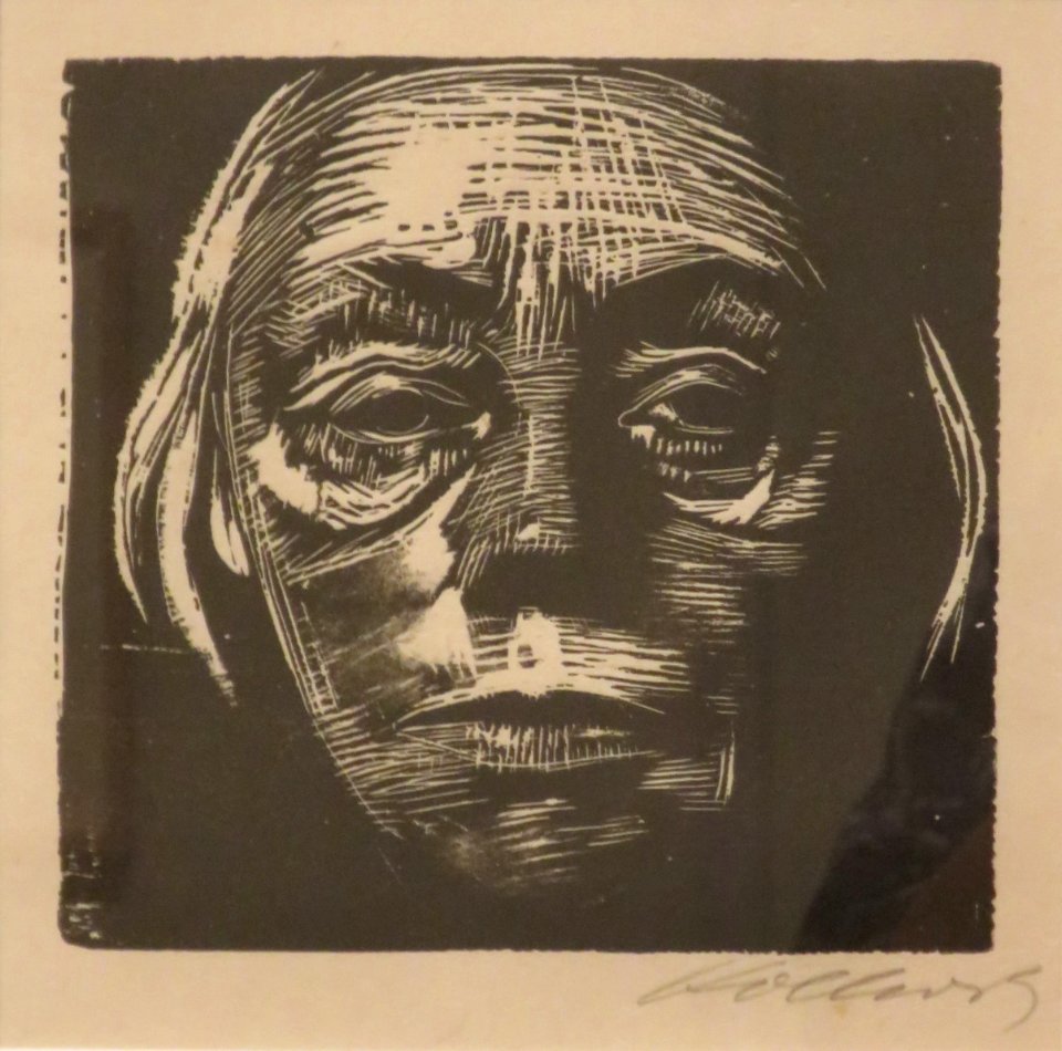 Self-Portrait by Käthe Kollwitz, 1923, woodcut, Honolulu Museum of Art
