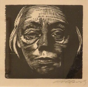 Self-Portrait by Käthe Kollwitz, 1923, woodcut, Honolulu Museum of Art