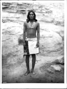 Kopeli, Chief of snake priests at the Hopi Snake Dance Ceremony at the pueblo of Walpi, Arizona, ca.1898 (CHS-4642)
