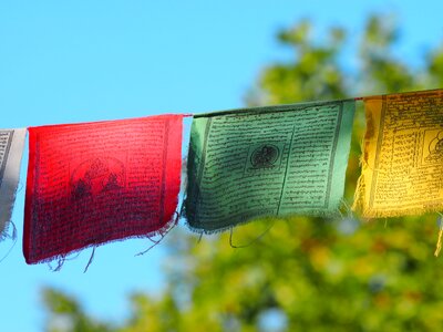 Tibetans subject-garlands tinsel wind photo