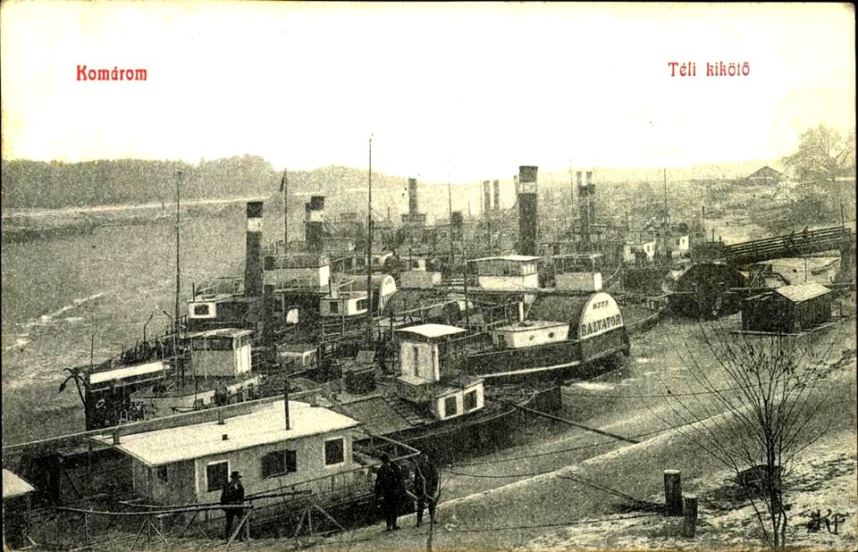 Komárom, kikötő, 1908