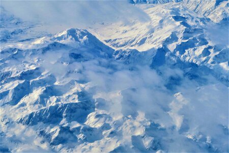 Snowy mountains mountain sky photo
