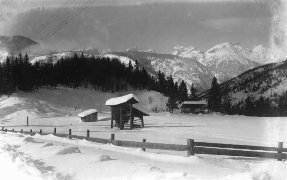 Kozolec iz okolice Bohinja pozimi 1913