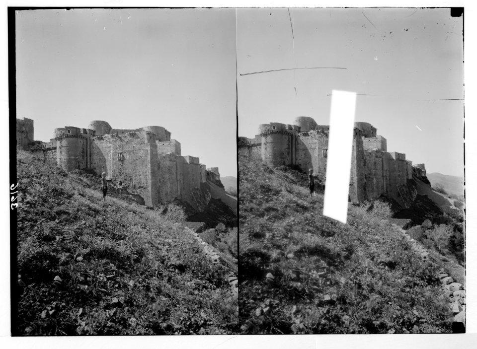 Krak de Chevaliers (Kala't el-Husn). S.E. corner and scarp LOC matpc.02853