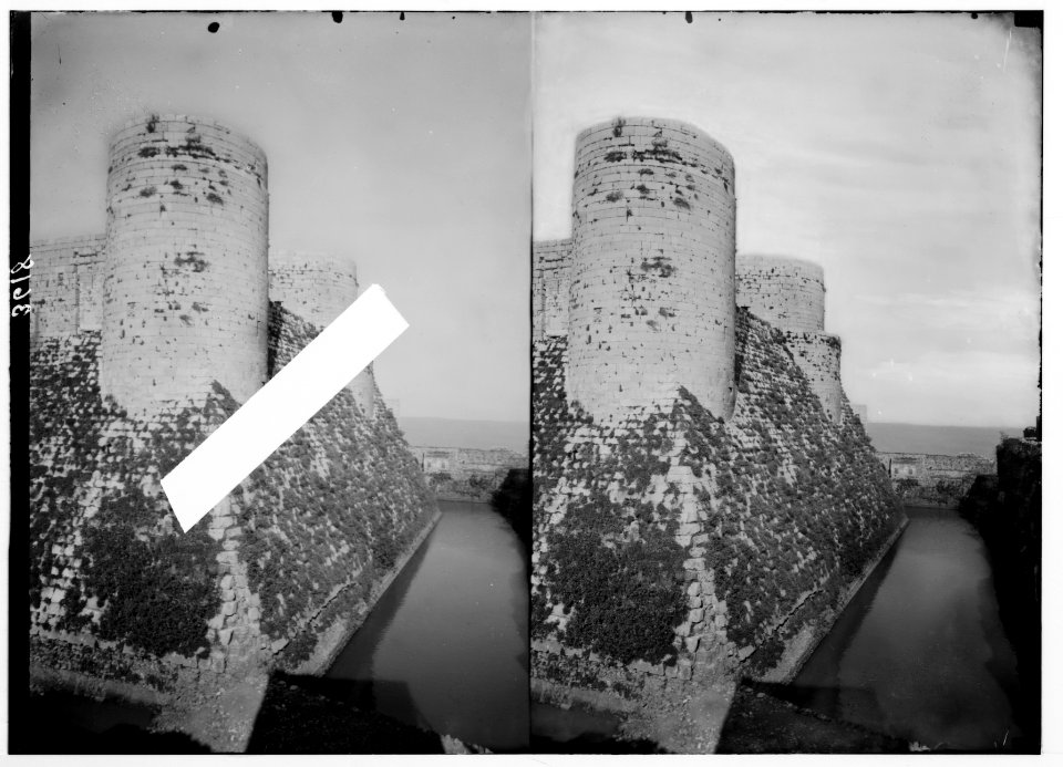 Krak de Chevaliers (Kala't el-Husn). The inner moat flooded LOC matpc.02855