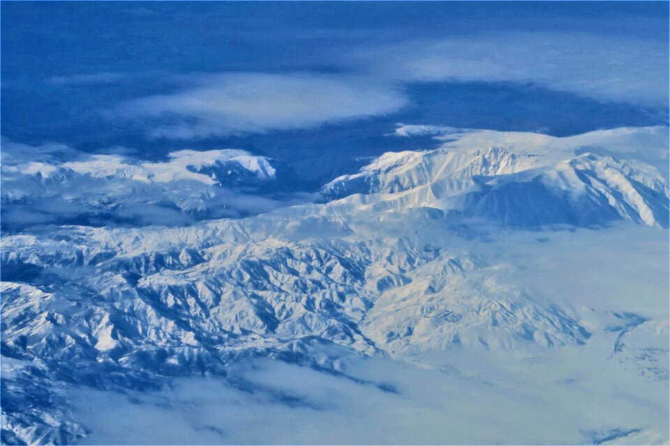 Mountain clouds snowy mountains