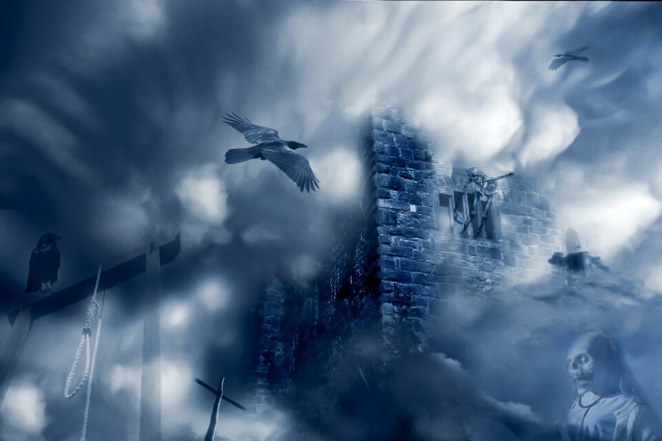 Composing gloomy castle