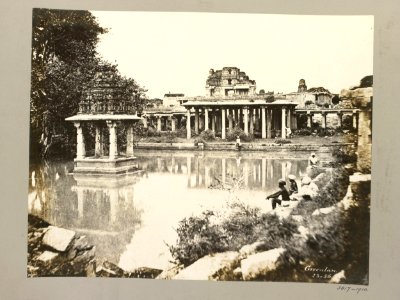 Krishna Temple Tank and Shrine, Hemakuta Hill 1856 photo photo
