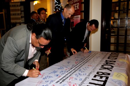 Kristen Bauer hosts a reception to reflect on life in Aceh after the 2004 Indian Ocean earthquake and tsunami disaster; December 2014 (14)