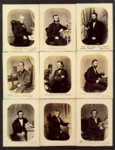Krone, Hermann - Tableau mit 9 Porträts von Naturwissenschaftlern (Zeno Fotografie)