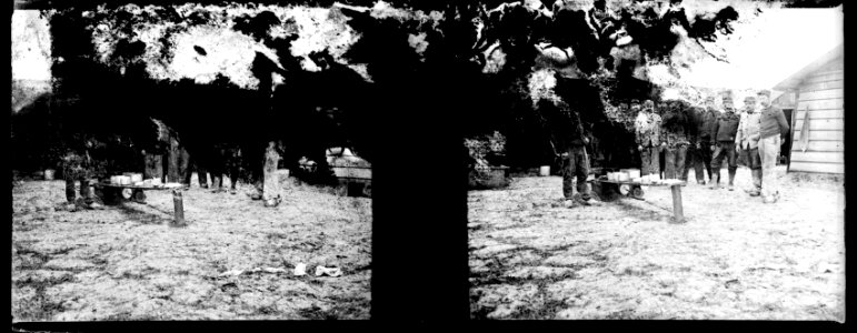 La Cheppe. Camp d'Attila. Groupe d'artilleurs - Fonds Berthelé - 49Fi776