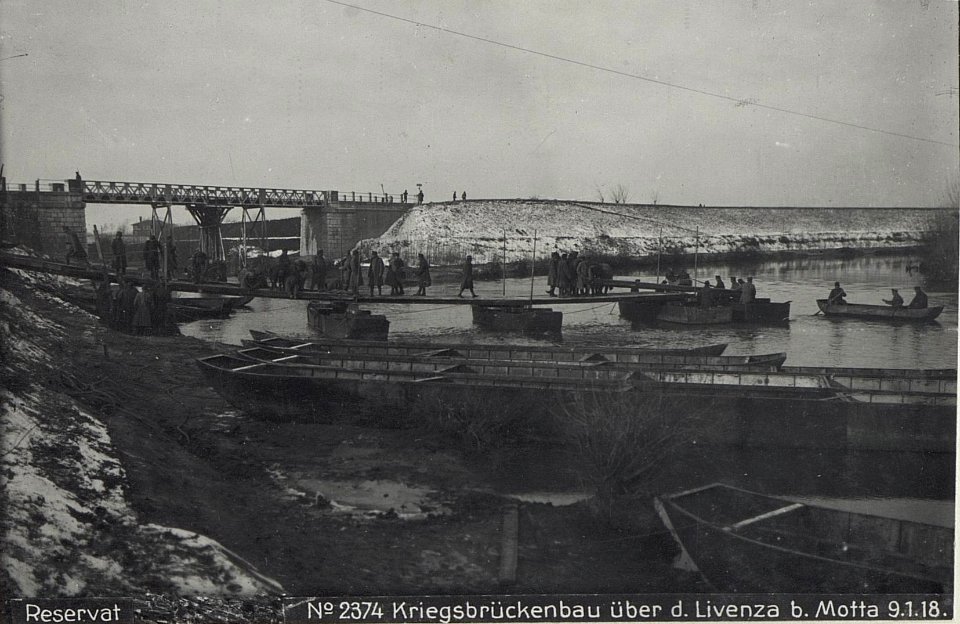 Kriegsbrückenbau über d.Livenza b.Motta 9.1.18. (BildID 15613851)