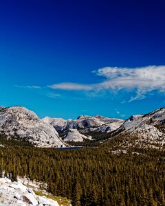 Yosemite mountains blue photo