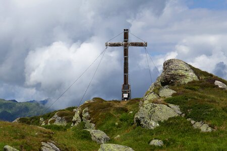 Summit cross mountain mountaineering photo