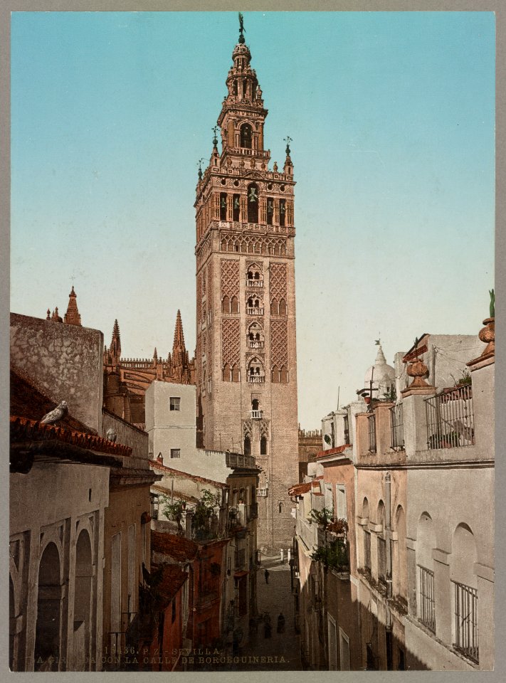 La Giralda con la calle de Borceguineria, Sevilla LCCN90708231