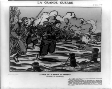 La Grande guerre - le prix de la maison du passeur - Gravure sur Bois de Benito. LCCN2007686648
