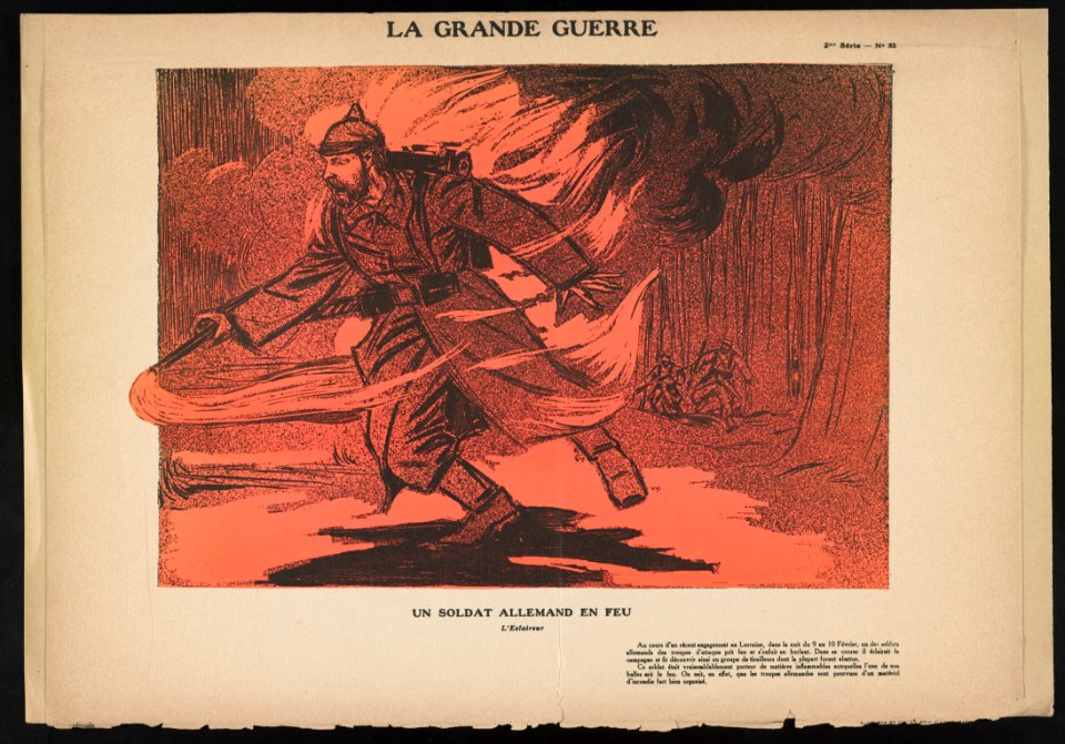 La Grande guerre - Un soldat Allemand en feu LCCN2016651572