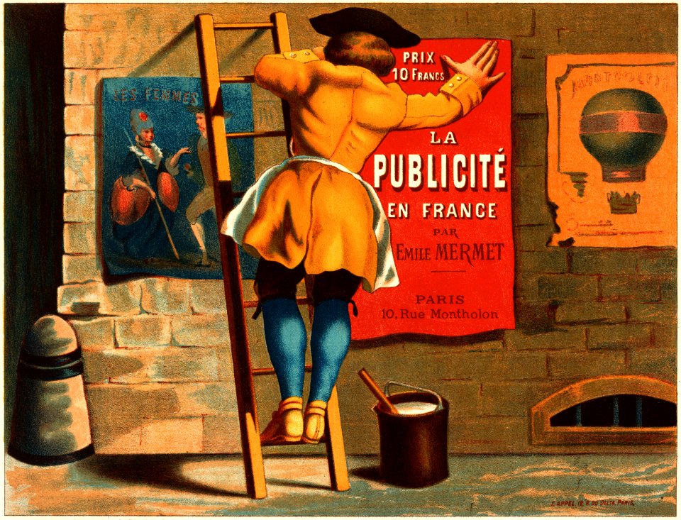 La publicité en France par Emile Mermet, advertising poster, ca. 1880