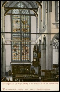 Kroningsraam (6 september 1898) in de Nieuwe Kerk, Dam 12. Uitgave Dr. Trenkler Co. Leipzig, Afb PBKD00389000004