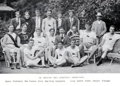 La délégation américaine d'athlétisme, aux Jeux Olympiques de 1900