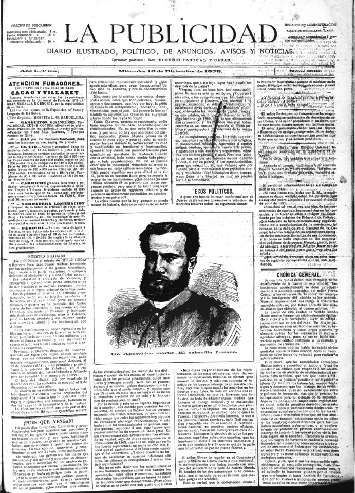 La Publicidad, 18-12-1878