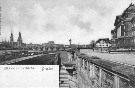 La vista hacia el casco antiguo bella época Dresde