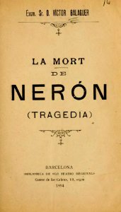 La mort de Nerón (Tragedia) (portada) photo