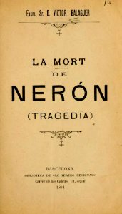 La mort de Nerón (Tragedia) (portada)