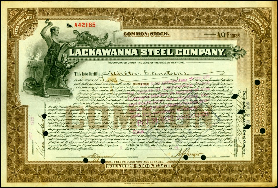 Lackawanna Steel Comp 1922