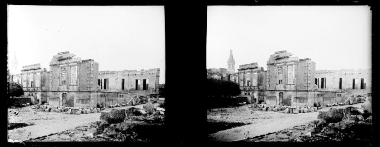Laheycourt. Ruines de l'hôtel de ville - Fonds Berthelé - 49Fi950