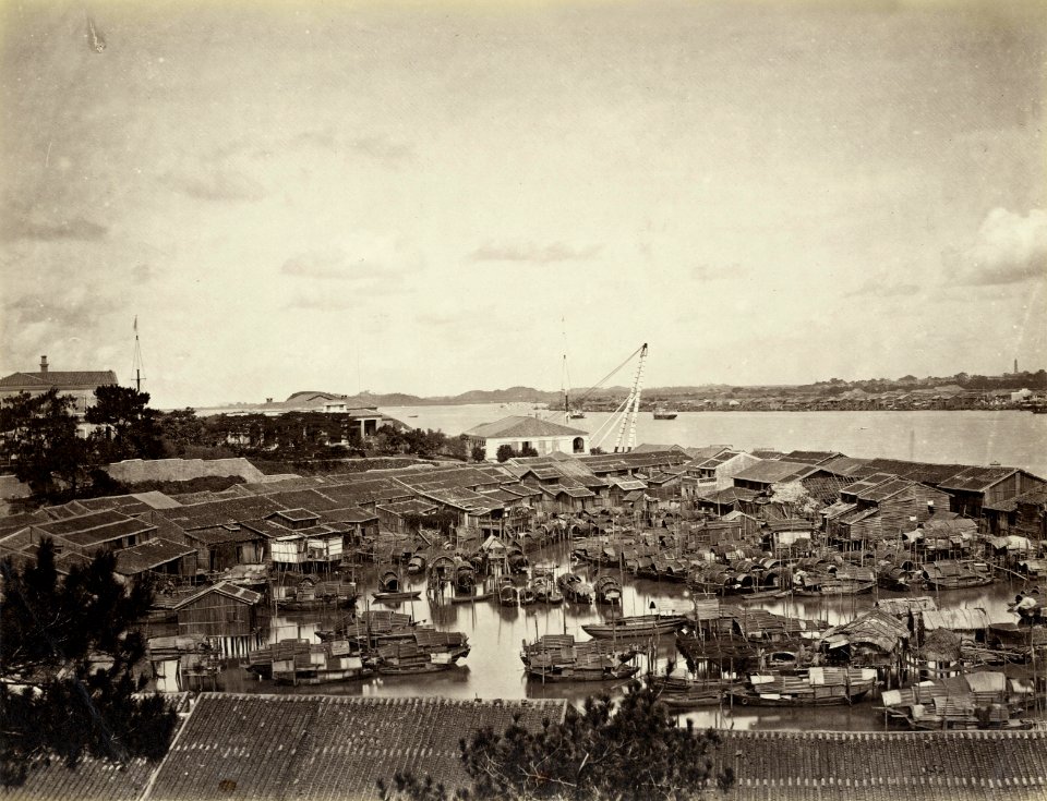 Lai Afong, view of Huangpu on the Pearl river, 1870s