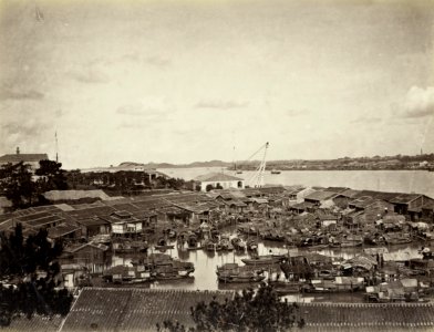 Lai Afong, view of Huangpu on the Pearl river, 1870s