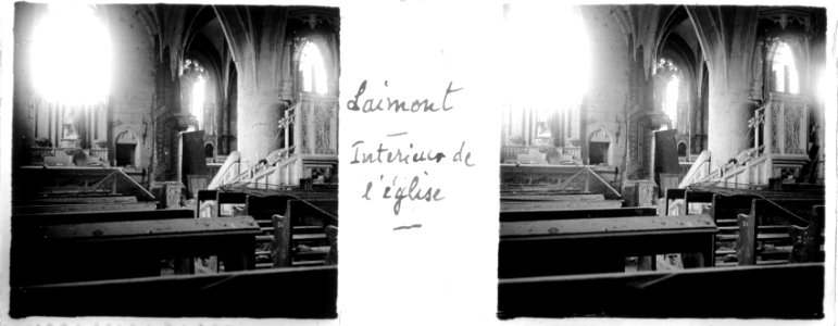Laimont. Intérieur de l'église - Fonds Berthelé - 49Fi334