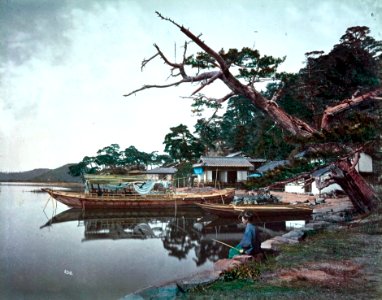 Lac Biwa, village près de Hikone, barque de loisirs appartenant au clan Ii