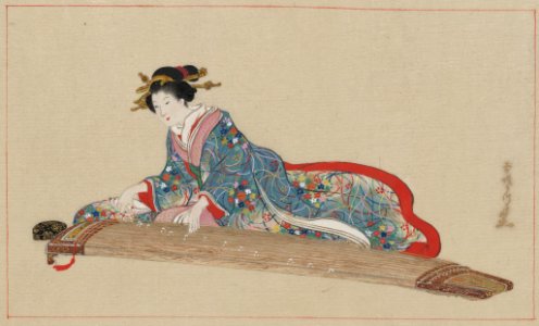 Lady playing koto