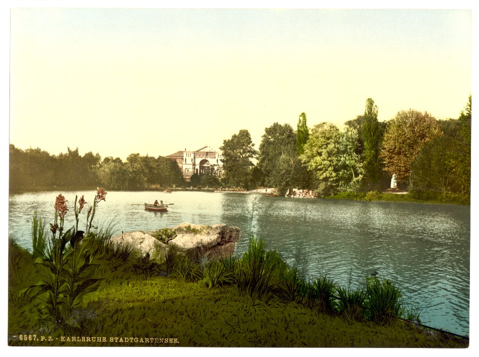 Lake in public garden, Karlsruhe, Baden, Germany-LCCN2002713598
