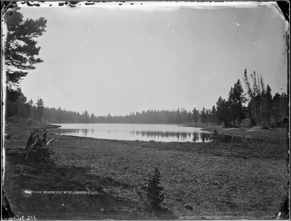 Lake on the divide east of Yellowstone Lake - NARA - 516720