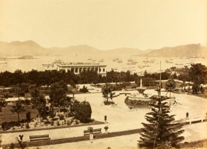 Lai Afong, Government house and Hong Kong harbor beyond