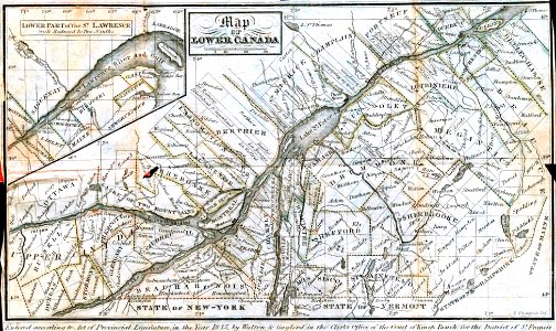 Map of Lower Canada, 1835