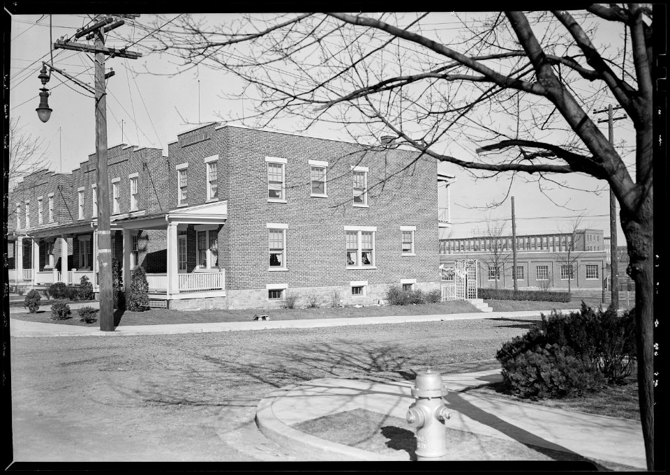 Lancaster, Pennsylvania - Housing. Stehli workers' houses rent for $35.00 to $40.00 per month - (mill in distance) - - NARA - 518452