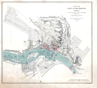 Map of Richmond 1864 with burnt districts small